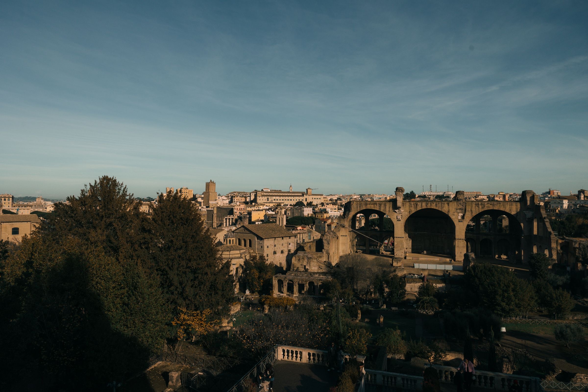 Via dei Fori Imperiali in Rome on a clear morning