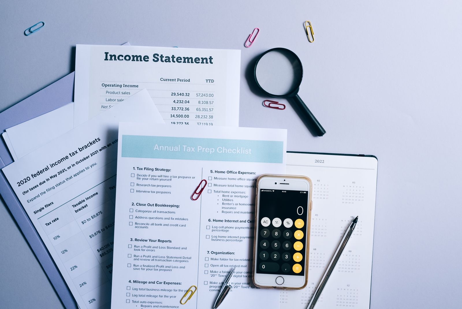 Annual accounts being reviewed at a table